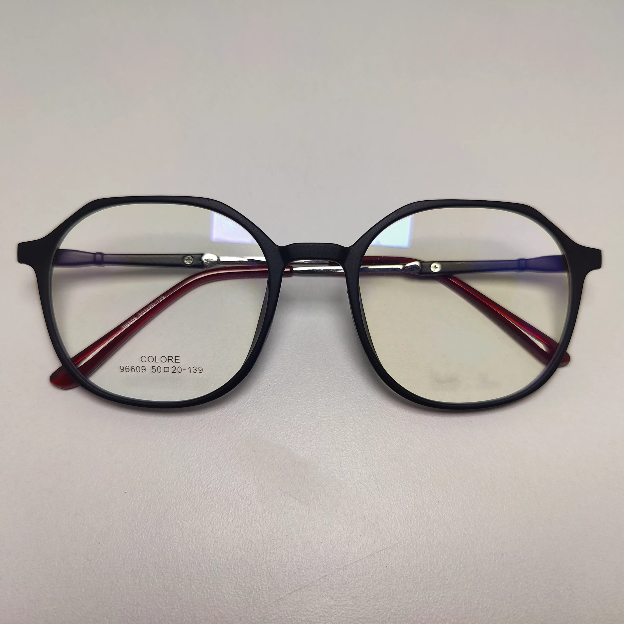 Matte Black Hexagon Eyeglasses