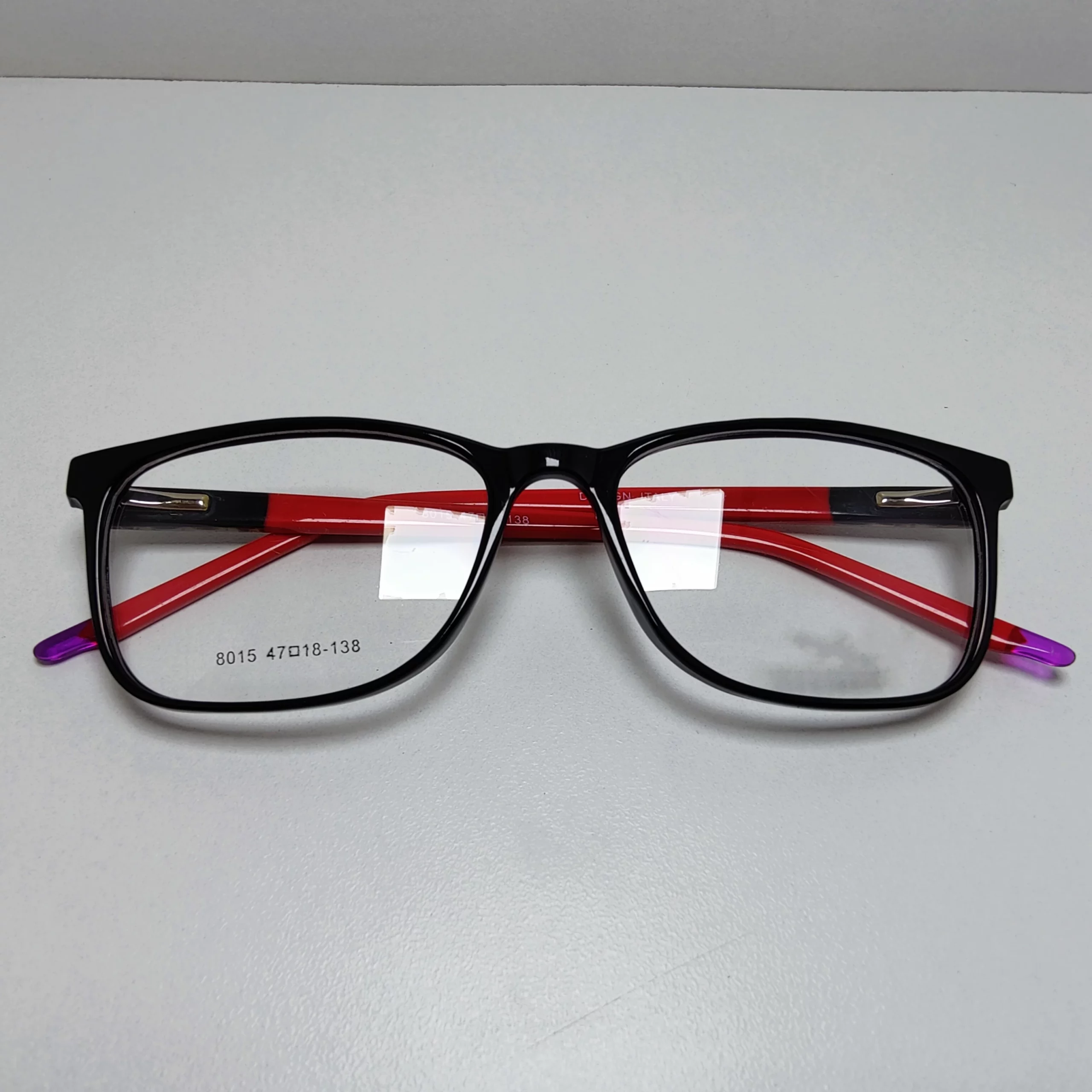 Black & Red Rectangle Eyeglasses